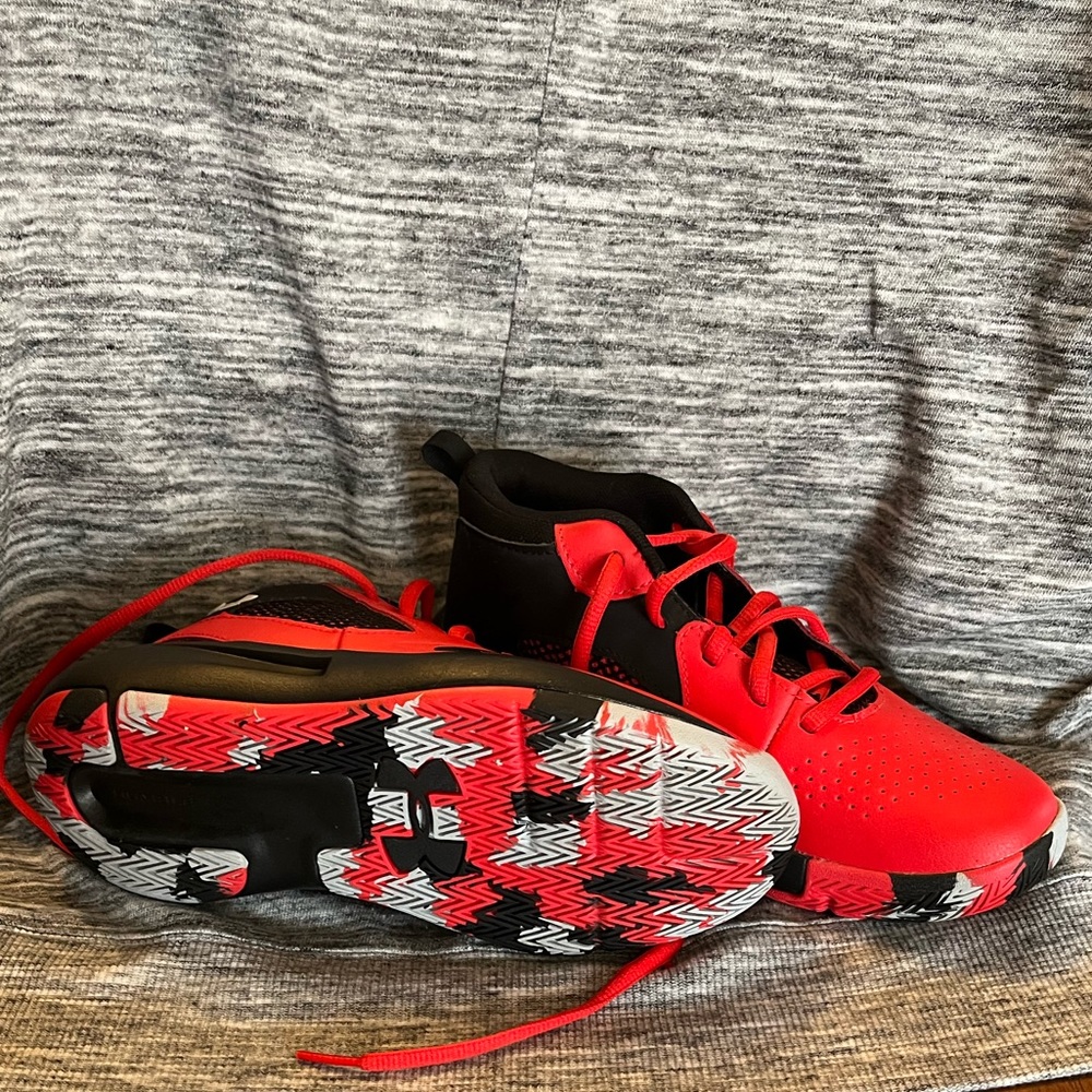 Red Youth Under Armour Tennis Shoes